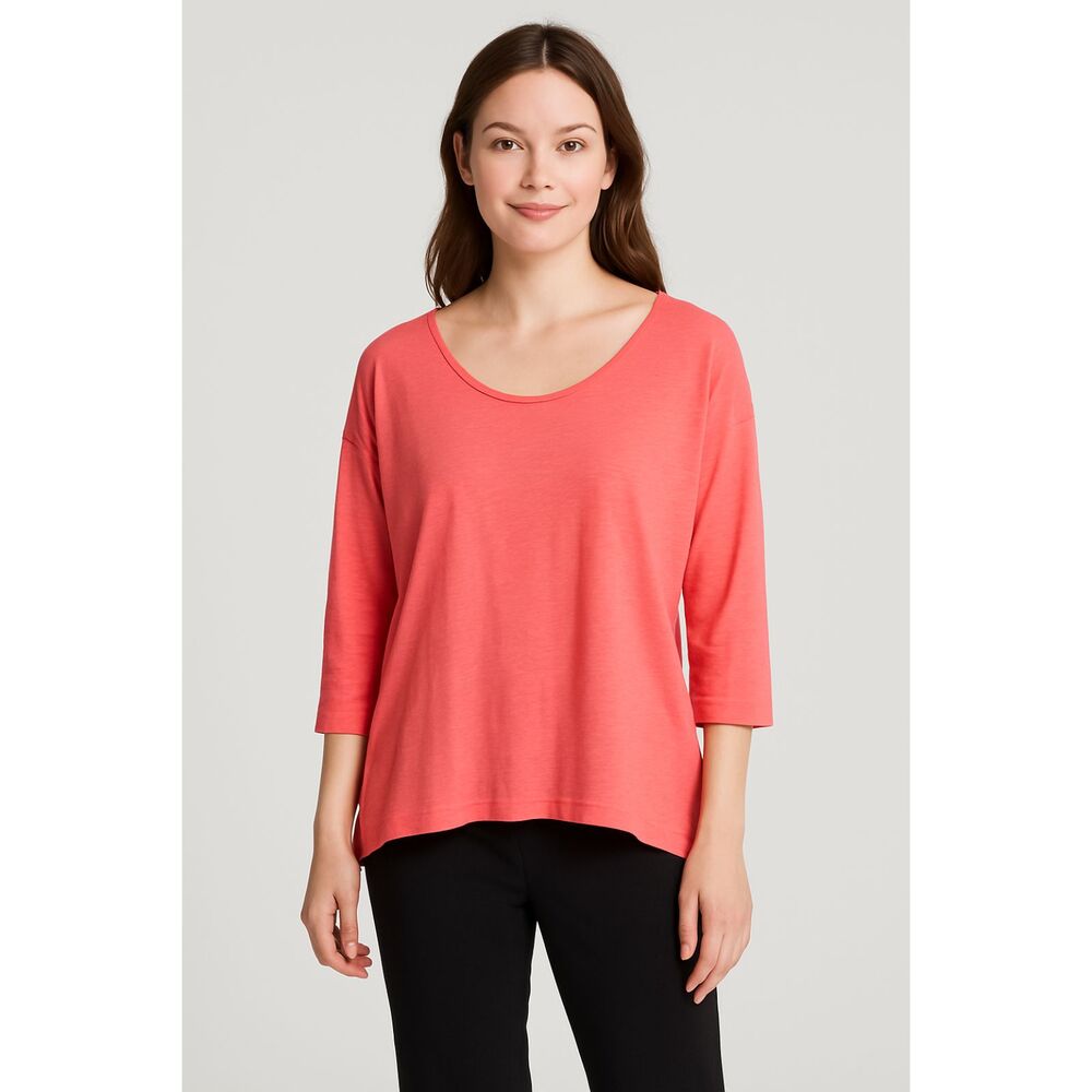 Eileen Fisher Organic 100% Cotton 3/4 Sleeve Top – Size S